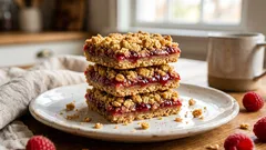 Kauramuru ja vadelmahillo: maailman helpoin murupiirakka kahvihetkeen